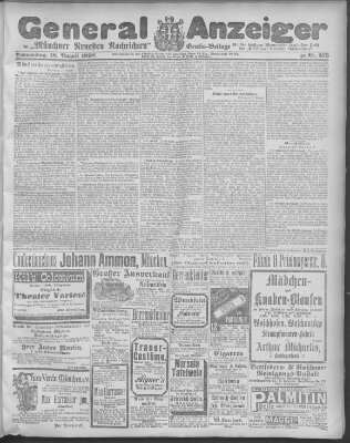 Münchner neueste Nachrichten Donnerstag 18. August 1892