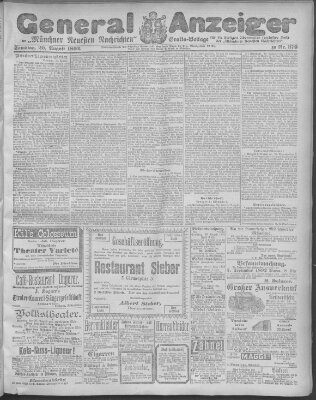 Münchner neueste Nachrichten Samstag 20. August 1892