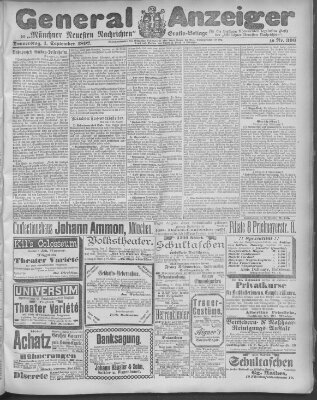 Münchner neueste Nachrichten Donnerstag 1. September 1892