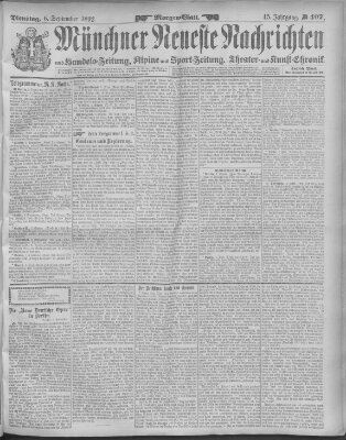 Münchner neueste Nachrichten Dienstag 6. September 1892