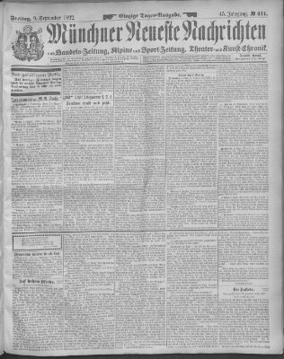 Münchner neueste Nachrichten Freitag 9. September 1892