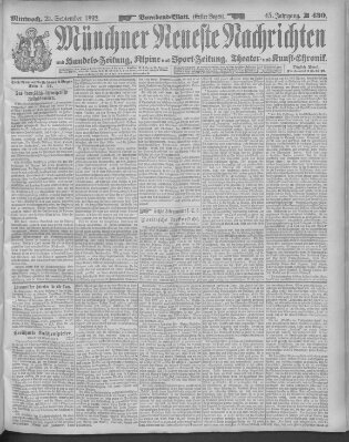 Münchner neueste Nachrichten Mittwoch 21. September 1892