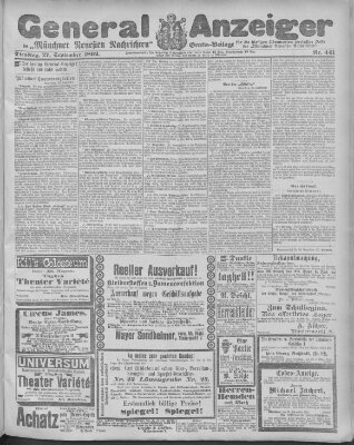 Münchner neueste Nachrichten Dienstag 27. September 1892