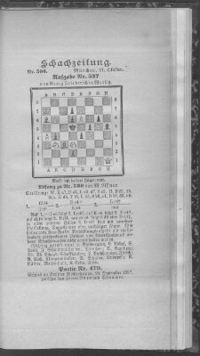 Schach-Zeitung (Münchner neueste Nachrichten) Sonntag 17. Oktober 1897