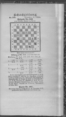 Schach-Zeitung (Münchner neueste Nachrichten) Sonntag 31. Oktober 1897