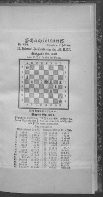 Schach-Zeitung (Münchner neueste Nachrichten) Sonntag 9. Februar 1896