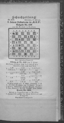 Schach-Zeitung (Münchner neueste Nachrichten) Sonntag 16. Februar 1896