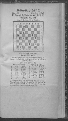 Schach-Zeitung (Münchner neueste Nachrichten) Sonntag 26. Juli 1896