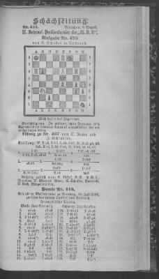 Schach-Zeitung (Münchner neueste Nachrichten) Sonntag 9. August 1896