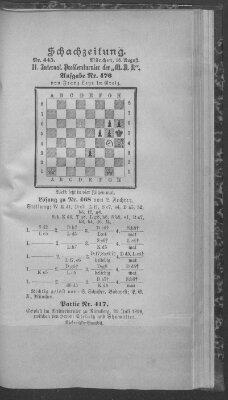 Schach-Zeitung (Münchner neueste Nachrichten) Sonntag 16. August 1896