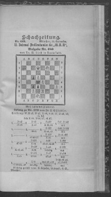 Schach-Zeitung (Münchner neueste Nachrichten) Sonntag 13. September 1896