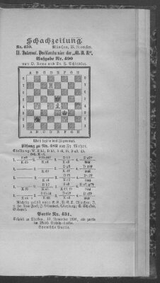 Schach-Zeitung (Münchner neueste Nachrichten) Sonntag 22. November 1896