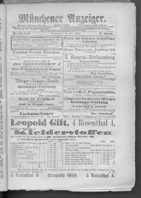 Münchener Anzeiger (Münchner neueste Nachrichten) Sonntag 12. Mai 1878