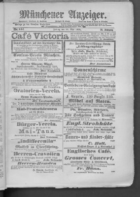 Münchener Anzeiger (Münchner neueste Nachrichten) Freitag 24. Mai 1878