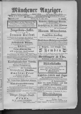 Münchener Anzeiger (Münchner neueste Nachrichten) Sonntag 26. Mai 1878