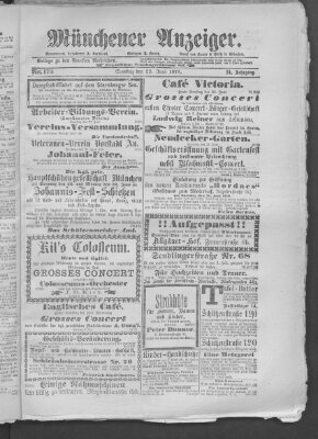 Münchener Anzeiger (Münchner neueste Nachrichten) Samstag 22. Juni 1878