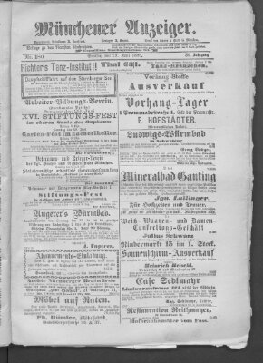 Münchener Anzeiger (Münchner neueste Nachrichten) Samstag 29. Juni 1878