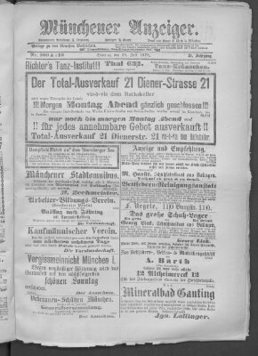 Münchener Anzeiger (Münchner neueste Nachrichten) Sonntag 28. Juli 1878