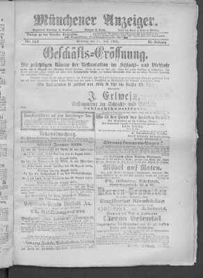 Münchener Anzeiger (Münchner neueste Nachrichten) Mittwoch 31. Juli 1878