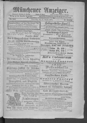 Münchener Anzeiger (Münchner neueste Nachrichten) Donnerstag 29. August 1878