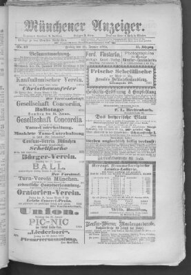 Münchener Anzeiger (Münchner neueste Nachrichten) Freitag 10. Januar 1879