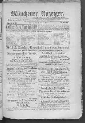 Münchener Anzeiger (Münchner neueste Nachrichten) Sonntag 12. Januar 1879