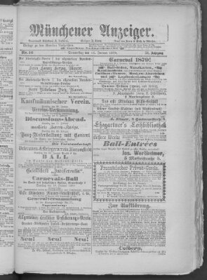 Münchener Anzeiger (Münchner neueste Nachrichten) Donnerstag 16. Januar 1879