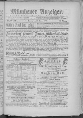 Münchener Anzeiger (Münchner neueste Nachrichten) Sonntag 26. Januar 1879