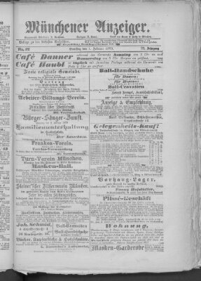 Münchener Anzeiger (Münchner neueste Nachrichten) Samstag 1. Februar 1879