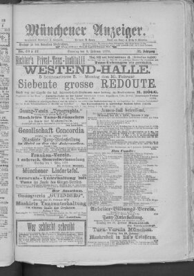 Münchener Anzeiger (Münchner neueste Nachrichten) Sonntag 9. Februar 1879