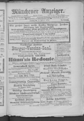 Münchener Anzeiger (Münchner neueste Nachrichten) Dienstag 18. Februar 1879