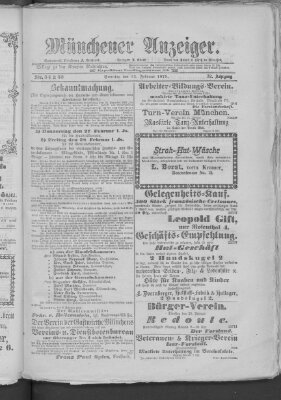 Münchener Anzeiger (Münchner neueste Nachrichten) Sonntag 23. Februar 1879