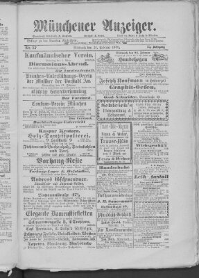 Münchener Anzeiger (Münchner neueste Nachrichten) Mittwoch 26. Februar 1879