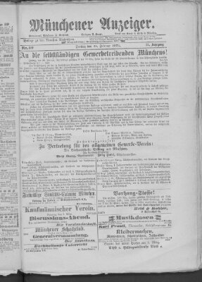 Münchener Anzeiger (Münchner neueste Nachrichten) Freitag 28. Februar 1879