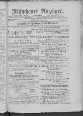 Münchener Anzeiger (Münchner neueste Nachrichten) Samstag 1. März 1879