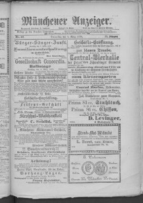 Münchener Anzeiger (Münchner neueste Nachrichten) Donnerstag 6. März 1879