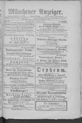 Münchener Anzeiger (Münchner neueste Nachrichten) Samstag 22. März 1879