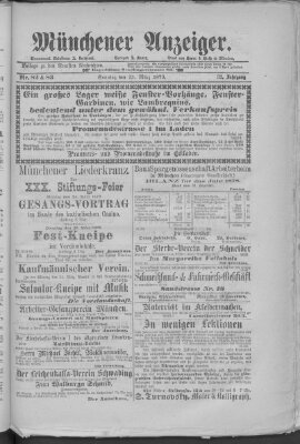 Münchener Anzeiger (Münchner neueste Nachrichten) Sonntag 23. März 1879