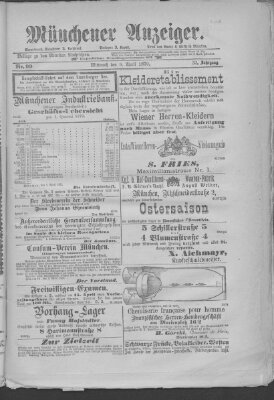 Münchener Anzeiger (Münchner neueste Nachrichten) Mittwoch 9. April 1879