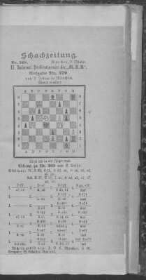 Schach-Zeitung (Münchner neueste Nachrichten) Sonntag 7. Oktober 1894