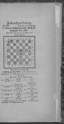 Schach-Zeitung (Münchner neueste Nachrichten) Sonntag 18. November 1894