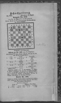 Schach-Zeitung (Münchner neueste Nachrichten) Sonntag 13. August 1893