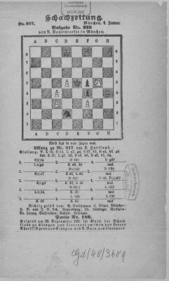 Schach-Zeitung (Münchner neueste Nachrichten) Sonntag 3. Januar 1892