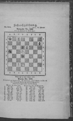 Schach-Zeitung (Münchner neueste Nachrichten) Sonntag 14. Februar 1892