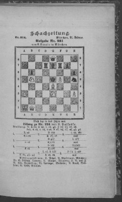 Schach-Zeitung (Münchner neueste Nachrichten) Sonntag 21. Februar 1892