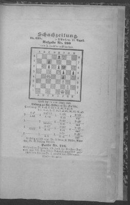 Schach-Zeitung (Münchner neueste Nachrichten) Samstag 13. August 1892