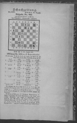 Schach-Zeitung (Münchner neueste Nachrichten) Samstag 20. August 1892