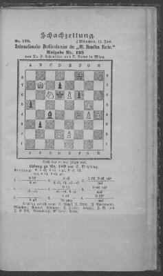 Schach-Zeitung (Münchner neueste Nachrichten) Donnerstag 11. Juni 1891