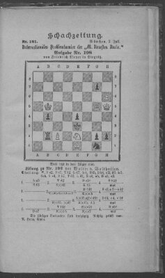 Schach-Zeitung (Münchner neueste Nachrichten) Donnerstag 2. Juli 1891