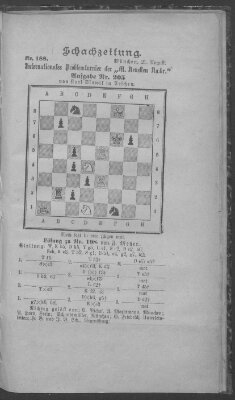 Schach-Zeitung (Münchner neueste Nachrichten) Freitag 21. August 1891